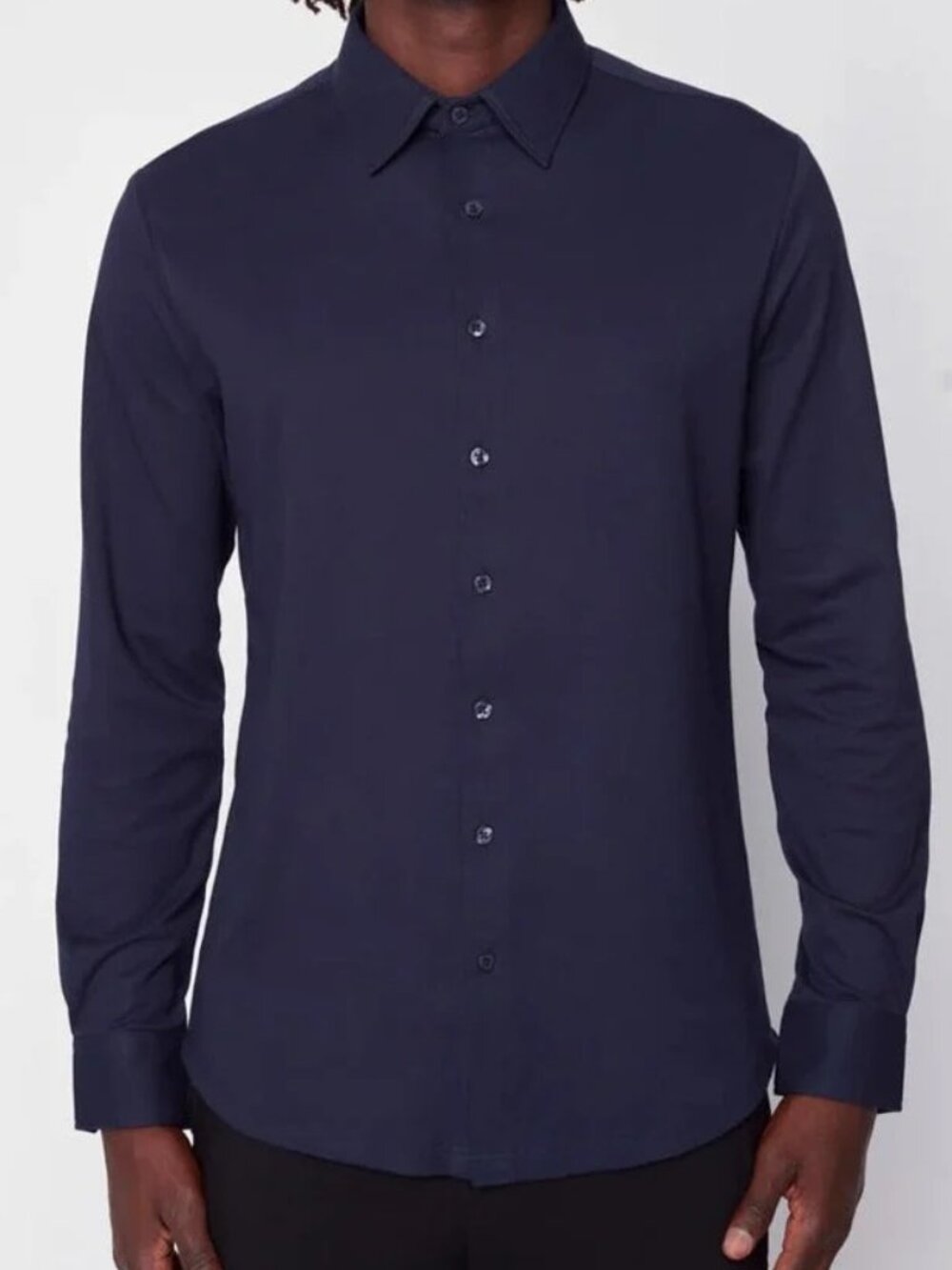 Projek Raw Navy Long Sleeve Knit Shirt